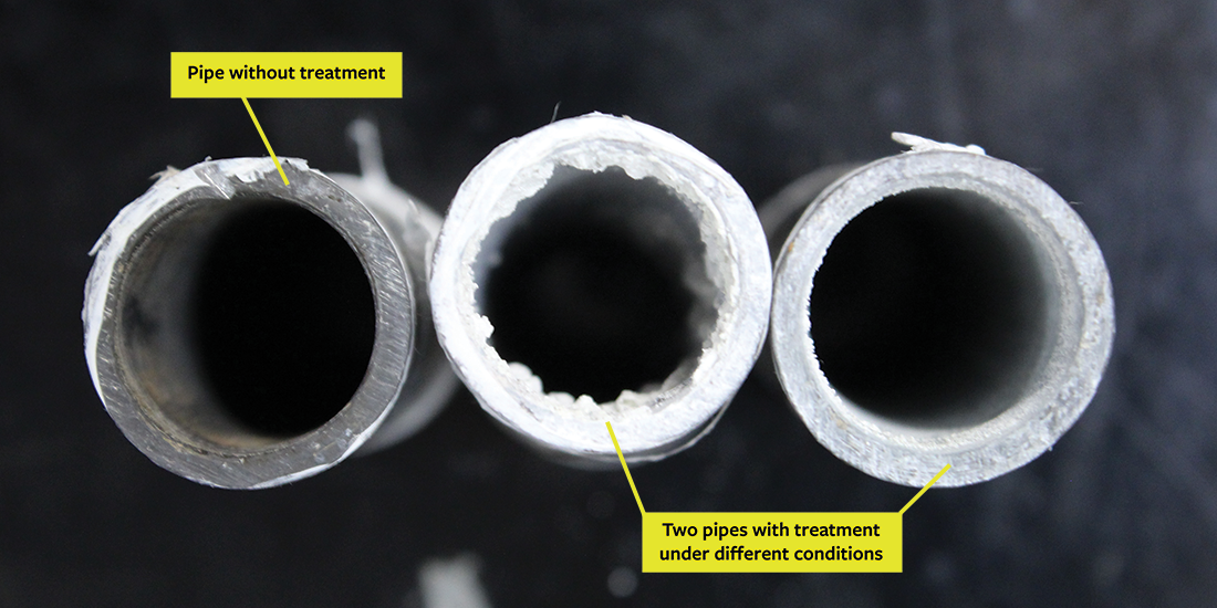 Photo of water pipe cross-sections